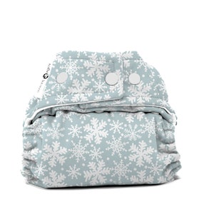 Blue Snowflakes Cloth Diaper Cover or Pocket Diaper (One Size)