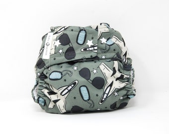 Fighter Jets Cloth Diaper Cover or Pocket Diaper (One Size)