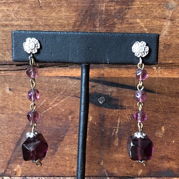 Reduced!  Vintage Amethyst Earrings - image 6