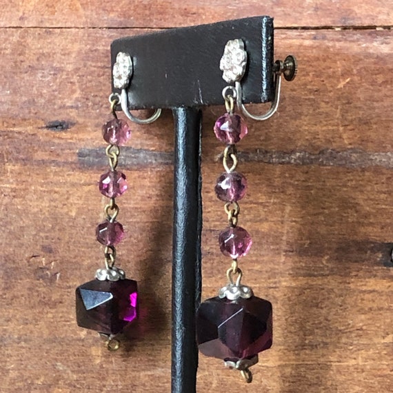 Reduced!  Vintage Amethyst Earrings - image 2