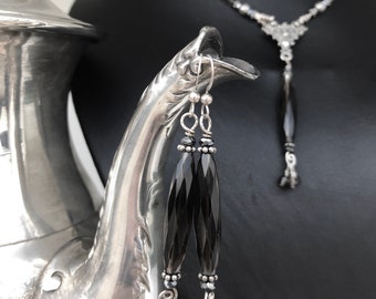 Smokey Topaz and Sterling Earrings