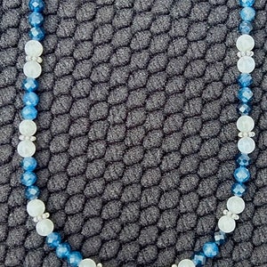 Faceted Sapphire and Rainbow Moonstone Necklace