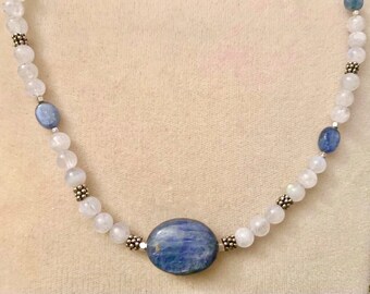 Shimmering Kyanite and Moonstone Necklace/Choker