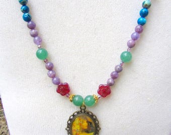 Colorful Spring Goddess Gemstone Necklace