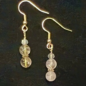 Petite Rutile Quartz and Labradorite Earrings