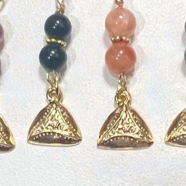 Purim Hamantaschen Gemstone Earrings Choose Flavor!