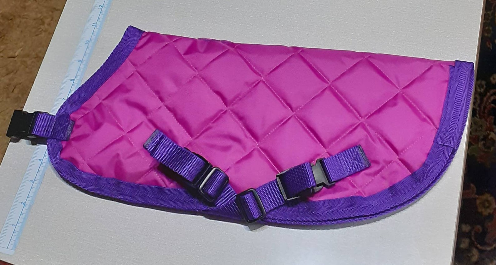 Waterproof Quilted Dog Coat Fleece Lined Cerise & Purple Etsy UK