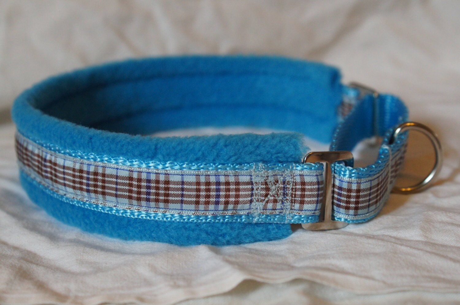 Fleece Lined Martingale Dog Collar Blueberry Check/Tartan Etsy