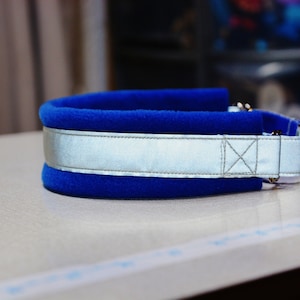 Fleece Lined Martingale Dog Collar - Royal Blue - 50mm width