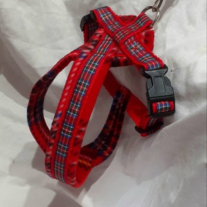 Handmade Royal Stewart Tartan Fleece Lined Dog Harness with Matching Lead Options for Stylish Dog Walking image 2