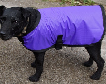 Lightweight waterproof dog coat, fleece or cotton lined. - Purple - Made To Measure