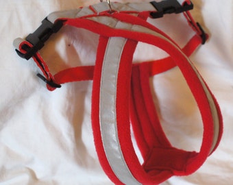 Reflective Fleece Lined Dog Harness - Adjustable Straps - Choice of Colours - Lightweight & Machine Washable - Handmade - Be Safe Be Seen