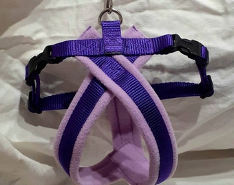 Dog Harness - Fleece Lined - Lilac & Purple