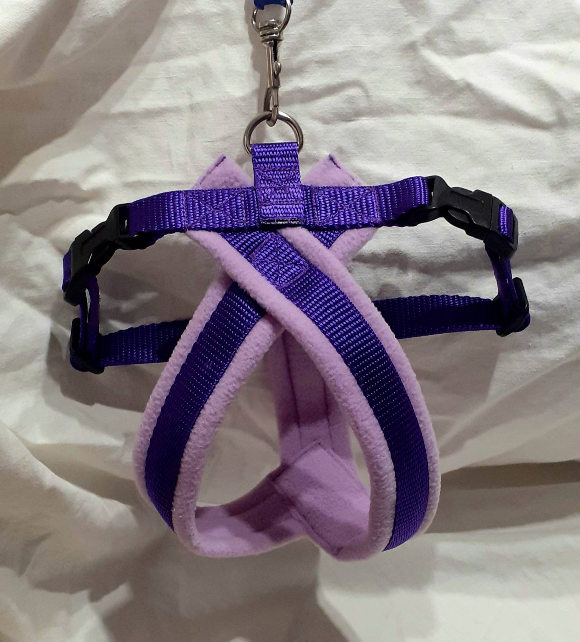 Dog Harness Fleece Lined Lilac Purple UK