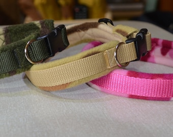 Adjustable Camouflage Dog Collar with Fleece Lining for Comfort and Prevention of Rubbing - Lightweight and Machine Washable