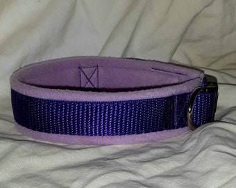 Standard-Hundehalsband mit breitem Fleecefutter - Verstellbar - Flieder/Lila