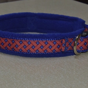 Dog collar with  fleece lining - Adjustable - Stars & Stripes
