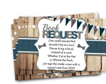 Baby Shower Book Request Insert - Bring a Book Insert tickets boy navy blue onesie - Little Man Lil Man Oh Boy Printed or Printable P03