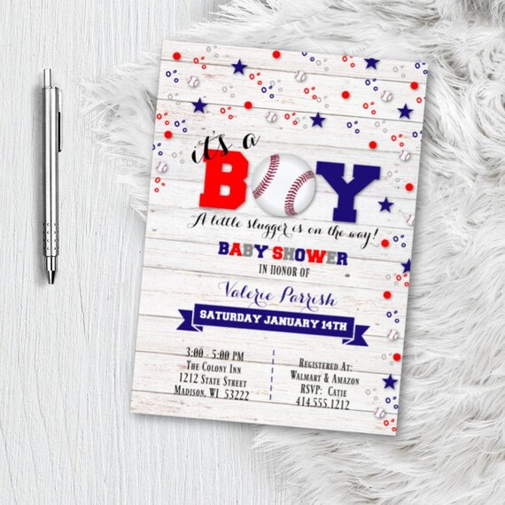little slugger baby shower invitations