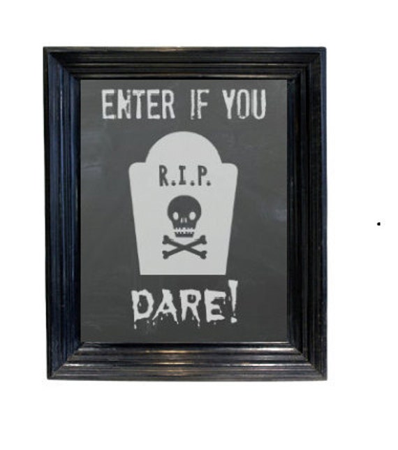 Enter if you dare Halloween Skull Decor Haunted House printable wall art picture scary art 8x10 downloadable printable Il_570xn