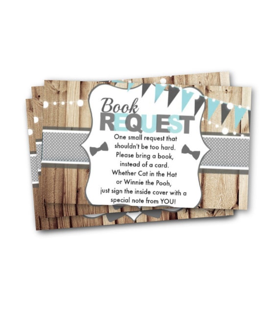 Baby Shower Book Request Insert - Bring a Book Insert tickets boy light blue onesie - Little Man Lil Man Oh Boy Bowtie Printed Printable P03 Il_570xn
