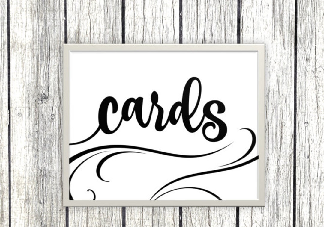Printable Cards Sign for Wedding or Event - Card Box Classic Elegant ...