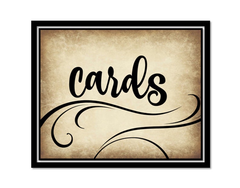 Printable Rustic Cards Sign for Wedding or Event - Card Box Vintage ...