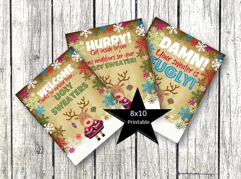 Ugly Sweater Invitation Christmas Holiday FUGLY Sweater - Etsy