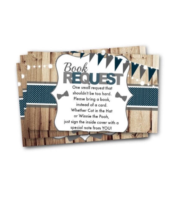 Baby Shower Book Request Insert - Bring a Book Insert tickets boy navy blue onesie - Little Man Lil Man Oh Boy Printed or Printable P03 Il_570xn