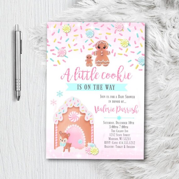 Cookie Baby Shower Invitation Candy Themed baby shower invite