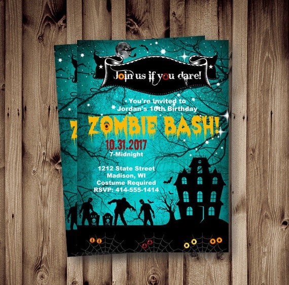 Zombie Invitation Party Zombie Apocalypse Anniversaire Adultes Etsy France