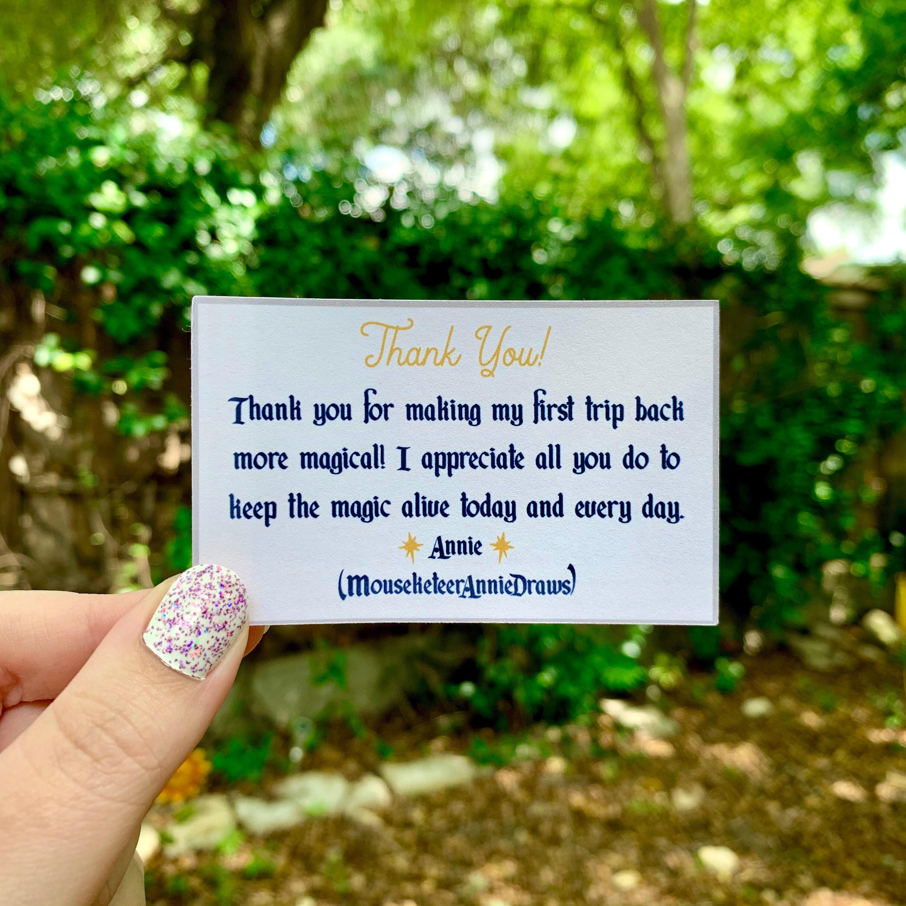 Custom Disney Cast Member Thank You Card and Sticker Etsy