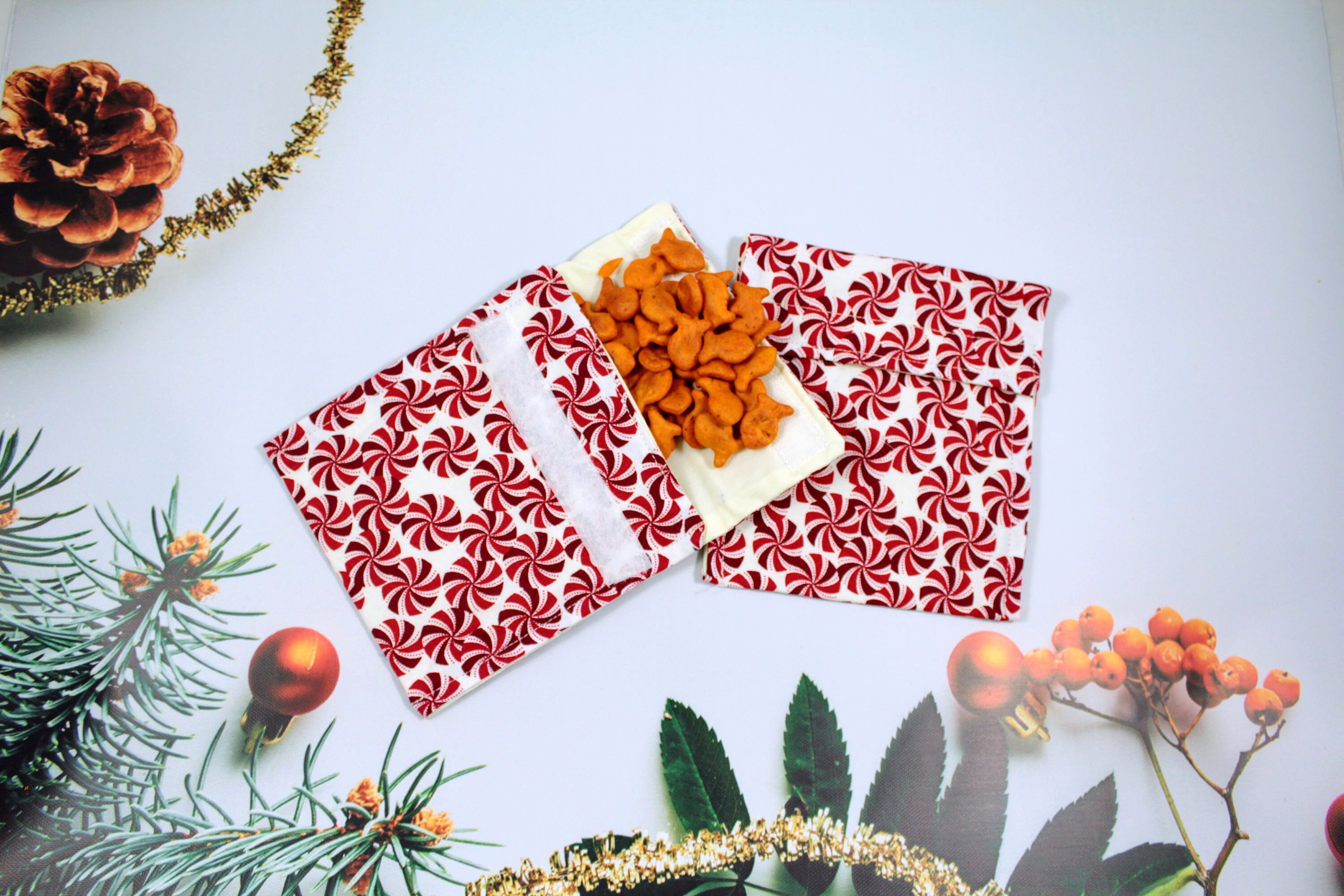 Reusable Christmas snack bag eco-friendly washable snack bag | Etsy