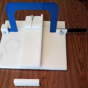 Single Arm Metal Wire Soap Cutter with HDPE Soap Loaf Cutter Metal Soap Wire Cutter Adjustable Stop