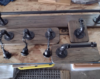 Mason jar lites set with towel holder, hook, and tp holder