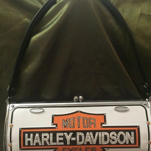 Harley Davidson Little Earth License Plate Purse-Liv2Ryd - purple flames
