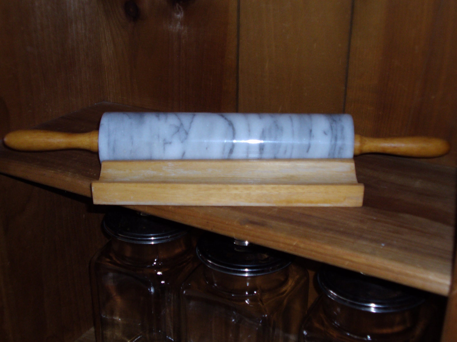 ON SALE Vintage Marble Rolling Pin With Wood Holder c. 1990s Etsy