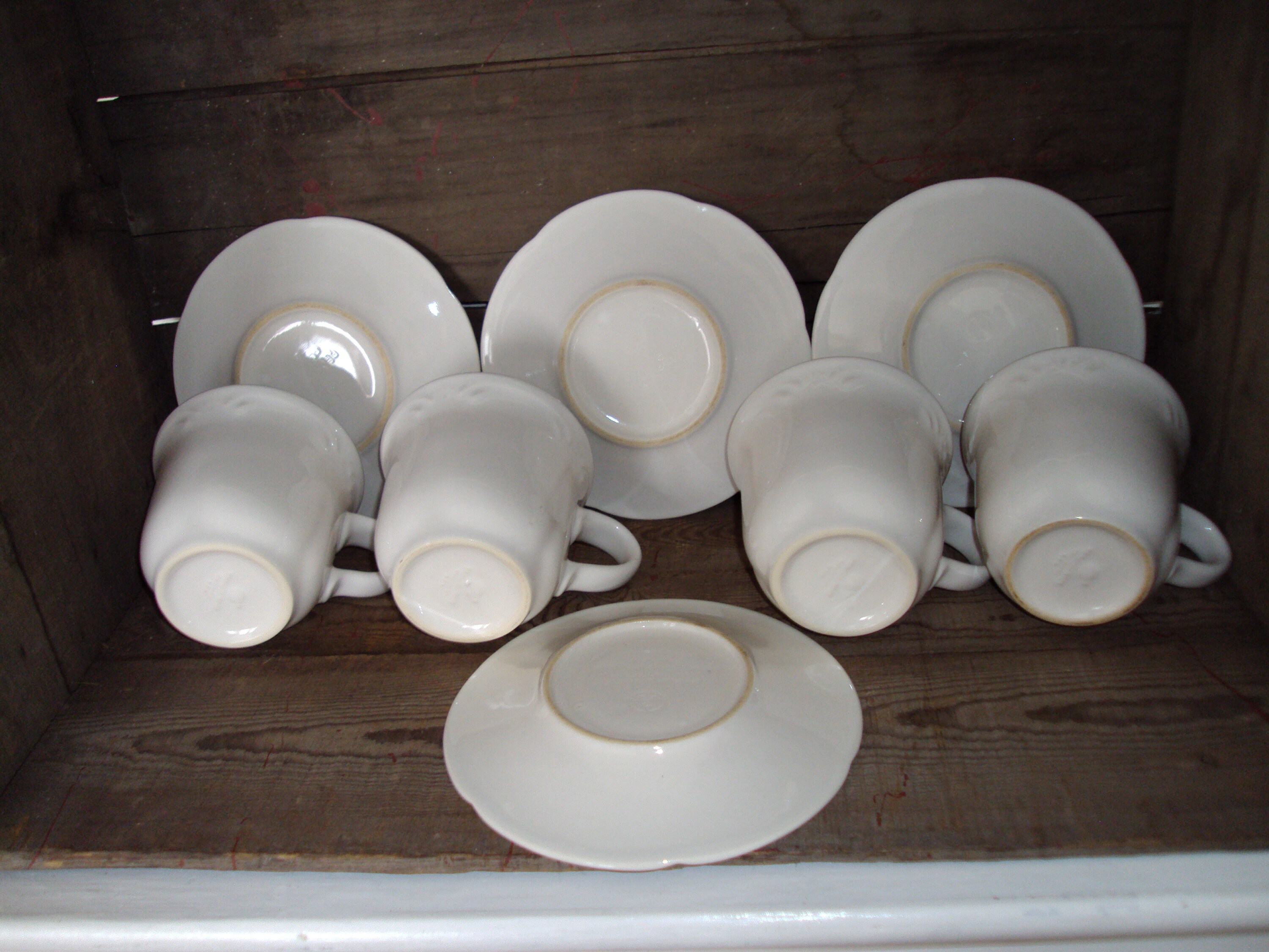 ON SALE vtg Made In USA White Stoneware Dishes Set of 4 Etsy
