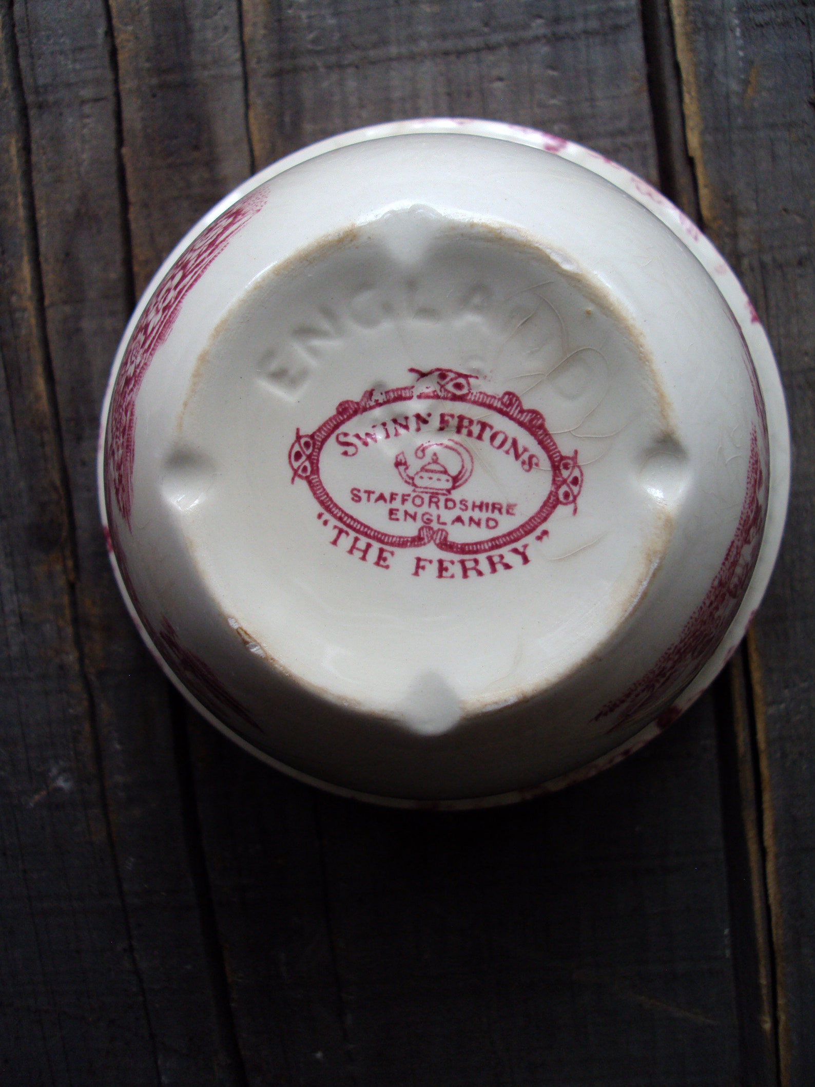 Vintage Swinnertons The Ferry Pink Transferware Staffordshire Etsy