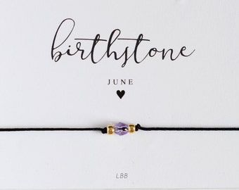 JUNE Birthstone Bracelet, Minimalist Birthstone Bracelet, June Birthstone Jewelry, Alexandrite Bracelet, BFF, Wish Bracelet, Wish Jewelry