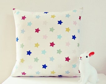 Ahoj-2012 Housse de coussin, housse de coussin, coussin, coussin, étoiles, motif étoile au pastel, chambre d'enfant, décoration, coussin nuage