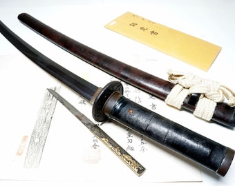 NBTHK Attested: Antique Japanese Samurai Wakizashi Signed "Nobuyoshi 信吉" Katana Nihonto