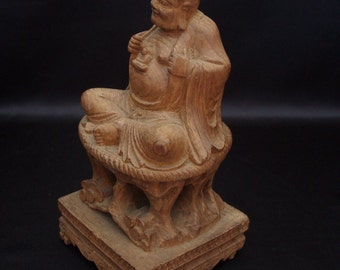 アラカン仏教僧侶木彫像日本の骨董品ヴィンテージ - Etsy 日本