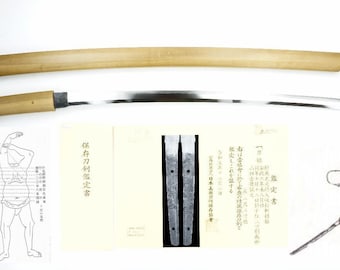 NBTHK Attested SAIDAN-MEI Body Cutting Tested Antique Japanese Samurai Long Katana Sword Motooki元興 Nihonto