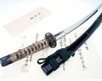 Dr. Murakami Attested Sword: Japanese Samurai Wakizashi "Kinmichi 金道" Katana Nihonto