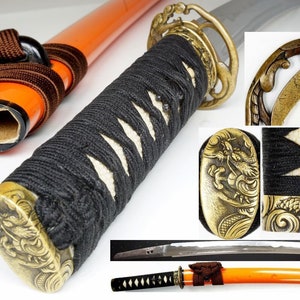 Dragon Mountings: Antique Japanese Wakizashi Sword Samurai Katana Nihonto