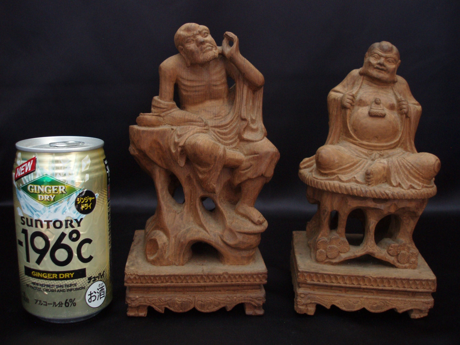 アラカン仏教僧侶木彫像日本の骨董品ヴィンテージ - Etsy 日本