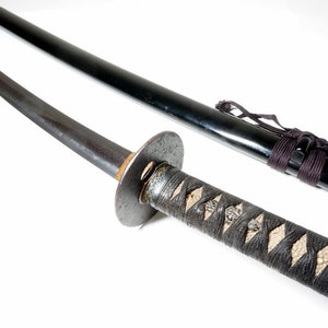 Art Hamon Temper Lines & Smithed: Antique Japanese Samurai Long O-Wakizashi Sword Signed &quot;Kanesada 兼定&quot; Katana Nihonto