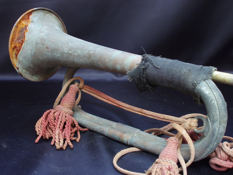 Original WW2 Imperial Japan Military Brass Bugle Trumpet W/ Mouthpiece