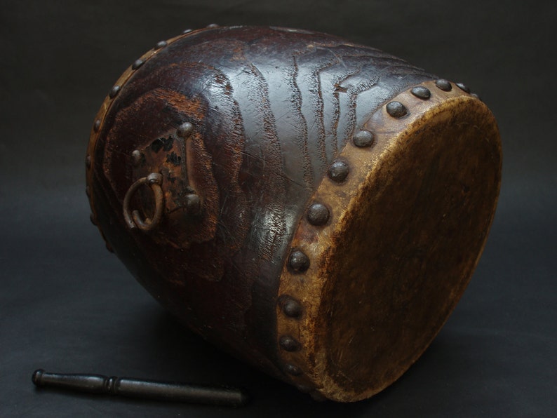 Superb Japanese Vintage Drum TAIKO Handmade with Signed image 1
